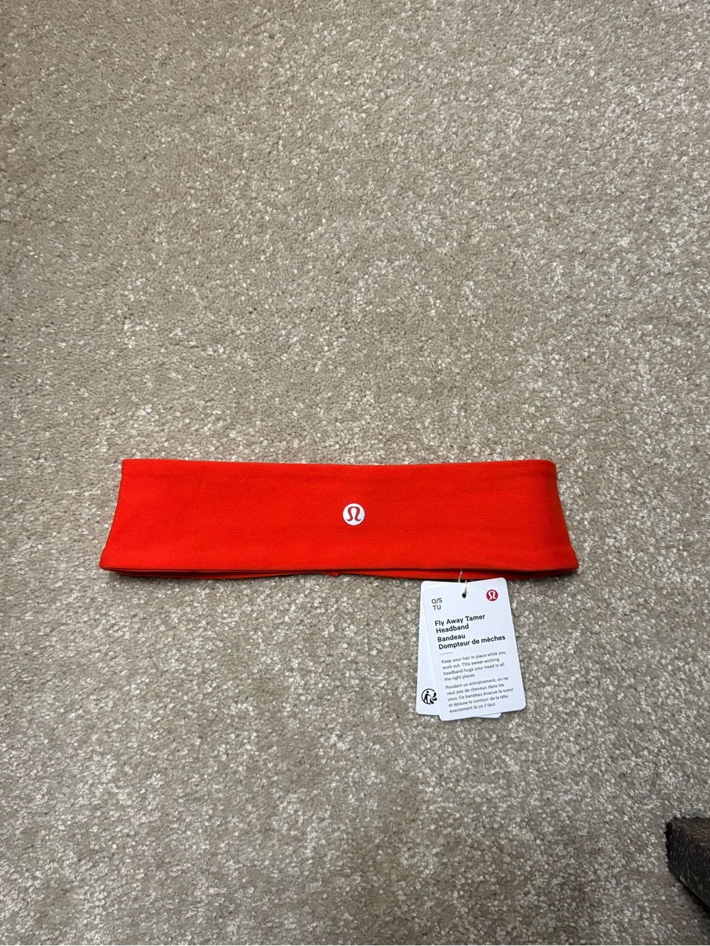 lululemon athletica Fly Away Tamer Headband NWT Solar Orange